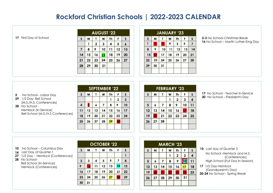 22-23 school calendar